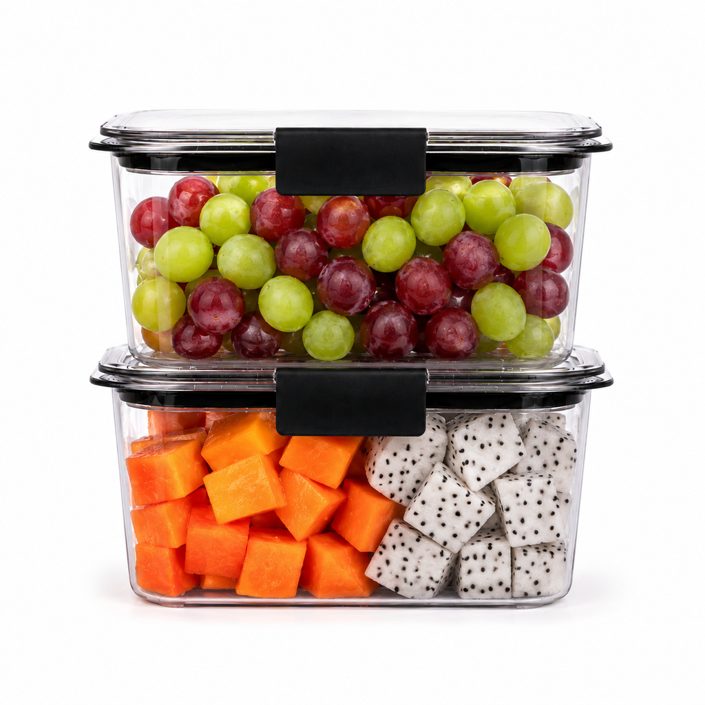 Arossim - Airtight Food Storage Container with Locking Lid – Stackable Kitchen Organizer, Available in 2, 4, 6 & 8 Compartments