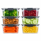 Arossim - Airtight Food Storage Container with Locking Lid – Stackable Kitchen Organizer, Available in 2, 4, 6 & 8 Compartments