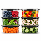 Arossim - Airtight Food Storage Container with Locking Lid – Stackable Kitchen Organizer, Available in 2, 4, 6 & 8 Compartments