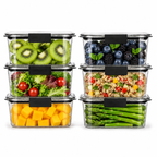 Arossim - Airtight Food Storage Container with Locking Lid – Stackable Kitchen Organizer, Available in 2, 4, 6 & 8 Compartments