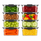 Arossim - Airtight Food Storage Container with Locking Lid – Stackable Kitchen Organizer, Available in 2, 4, 6 & 8 Compartments