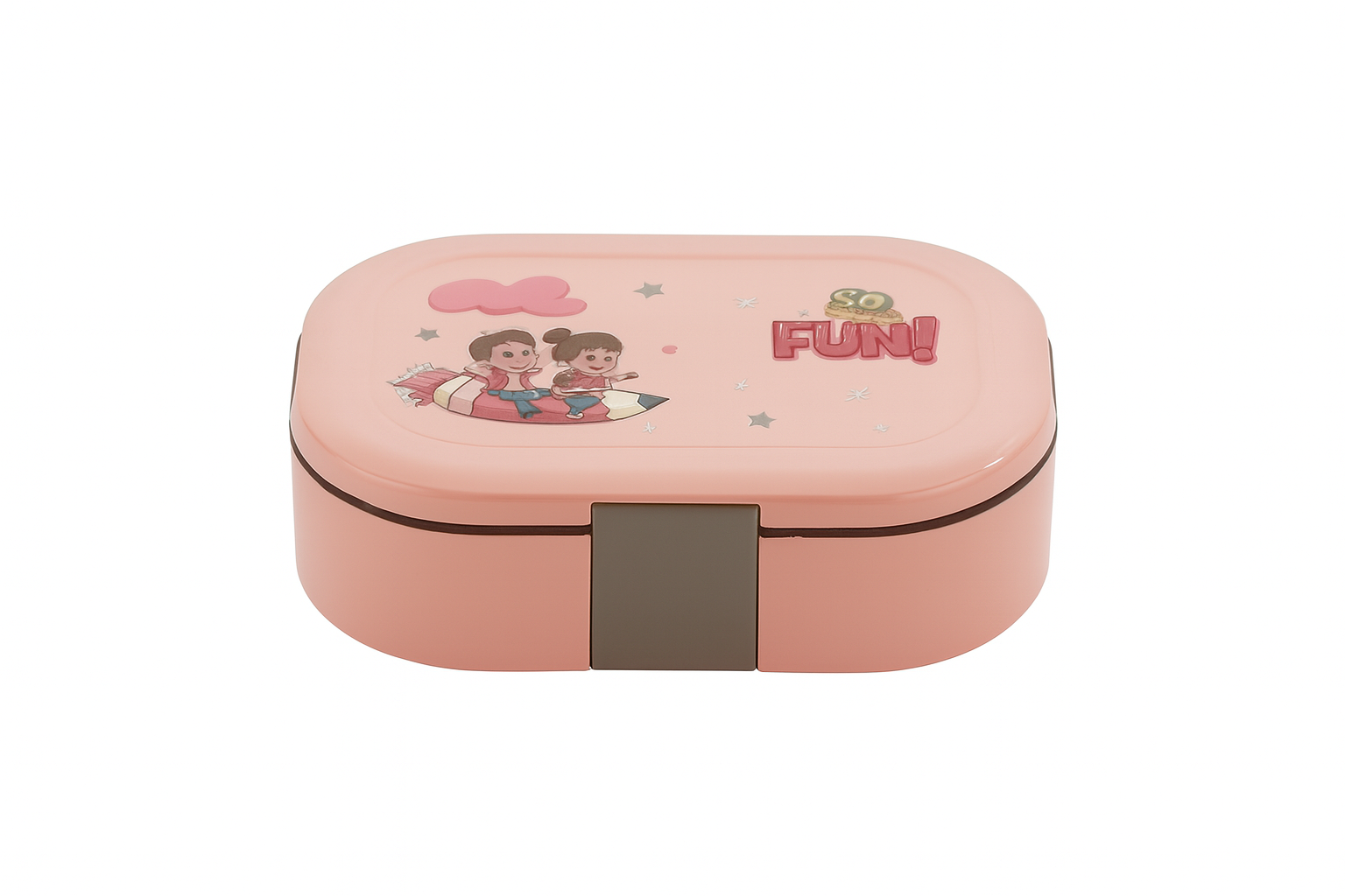 Cute Cartoon Stainless Steel Tiffin for Kids – 2-Compartment Lunch Box for School & Daily Meals