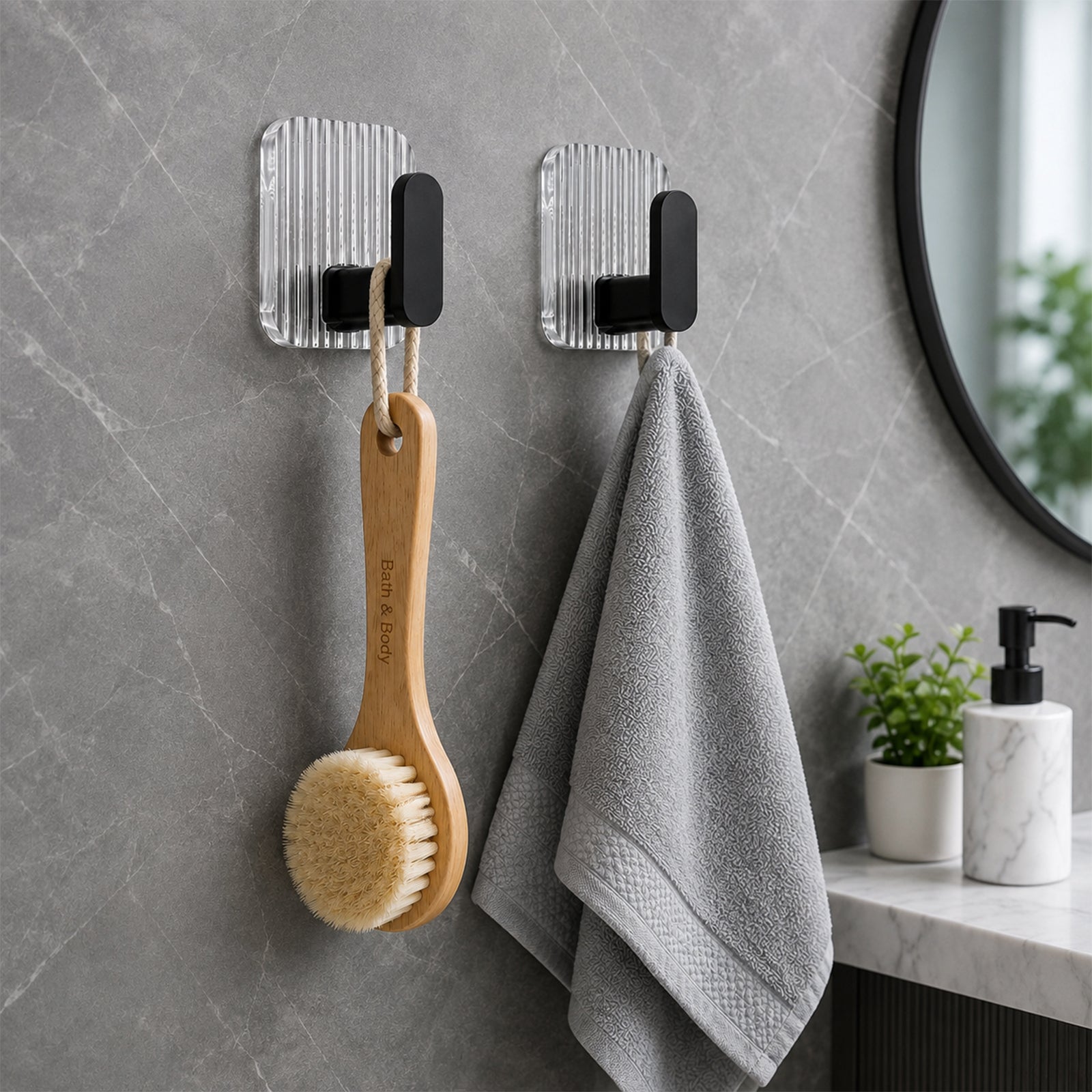 Self-Adhesive Wall Hooks Set of 4 – Strong Sticky Hooks for Bathroom, Kitchen, Bedroom & Home Organization