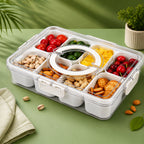 8-Compartment Food Storage Container with Airtight Lid, Portable Handle & 4 Clip Lock | Multi-Section Fresh Food Organizer