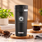 Arossim Stainless Steel Coffee Travel Mug 380ml | Leakproof Thermal Tumbler with Push Button Lid