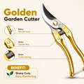 Gardens Professional Pruning Shears | Sharp Stainless Steel Garden Scissors with Safety Lock & Ergonomic Grip for Plants, Flowers & Branches | with 1- extra spring