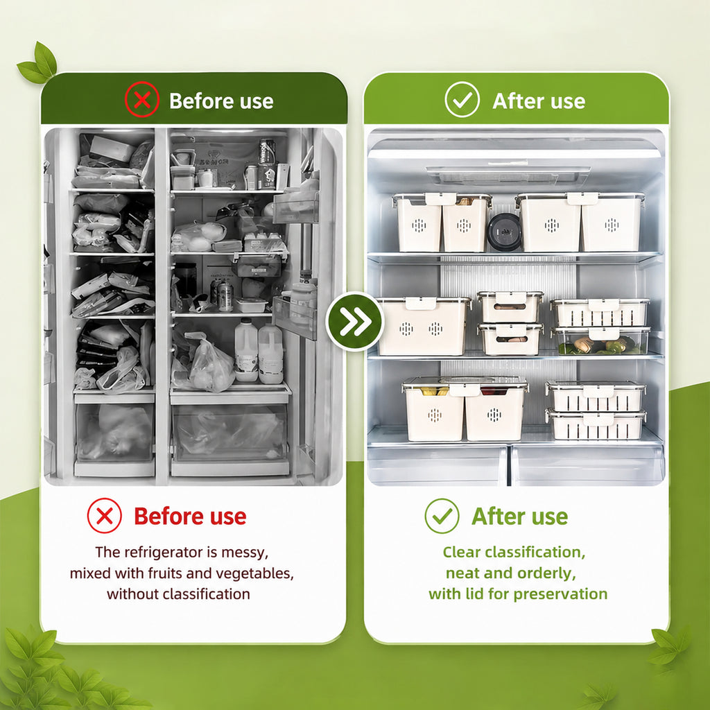 4-Compartment Fresh Food Storage Container – Airtight Kitchen & Refrigerator Organizer