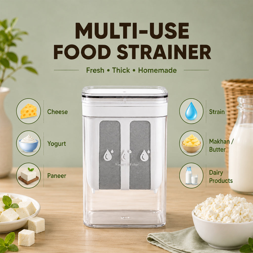 Multi-Purpose Food Strainer & Drainer Container – 2-in-1 Yogurt, Paneer, Cheese & Dairy Strainer with Storage Container