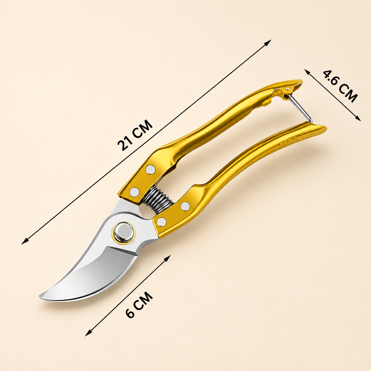 Gardens Professional Pruning Shears | Sharp Stainless Steel Garden Scissors with Safety Lock & Ergonomic Grip for Plants, Flowers & Branches | with 1- extra spring
