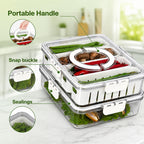 8-Compartment Food Storage Container with Airtight Lid, Portable Handle & 4 Clip Lock | Multi-Section Fresh Food Organizer