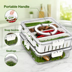 4-Compartment Fresh Food Storage Container – Airtight Kitchen & Refrigerator Organizer