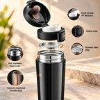 Arossim Stainless Steel Coffee Travel Mug 380ml | Leakproof Thermal Tumbler with Push Button Lid