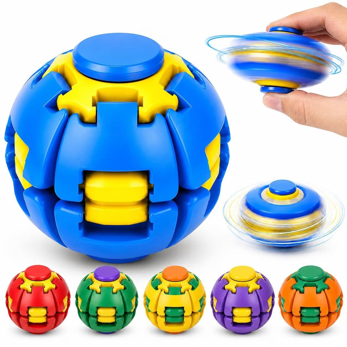 Arossim 360° Rotating Fidget Ball – Sensory Stress Relief Toy for Kids & Adults ( Multicolor )