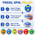 Arossim 360° Rotating Fidget Ball – Sensory Stress Relief Toy for Kids & Adults ( Multicolor )