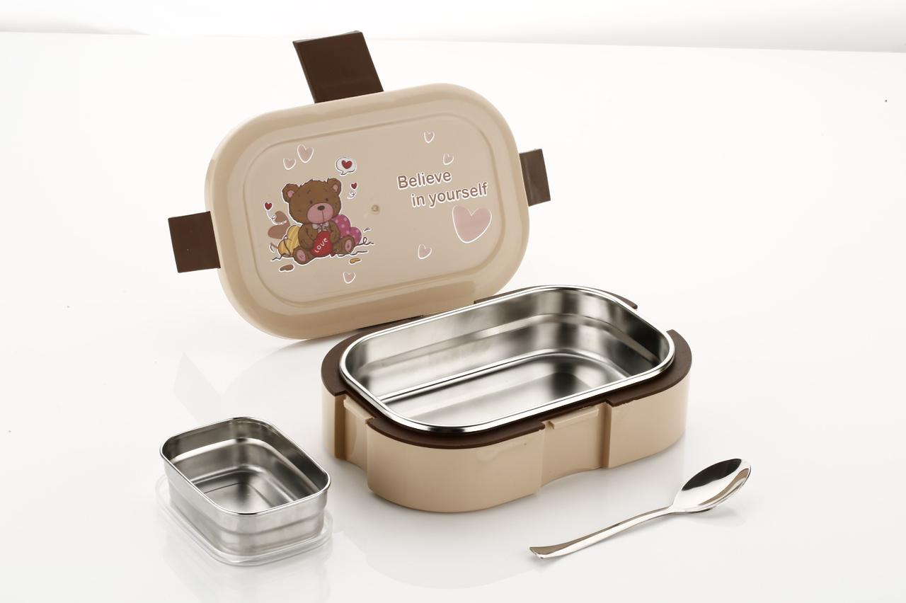 AROSSIM Brunch Stainless Steel Lunch Box with Steel Container & Spoon