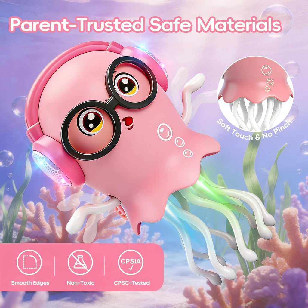 Dancing Jellyfish Baby Toy with Music, Lights & 360° Rotation – Colorful Crawling & Sensory Toy for Kids
