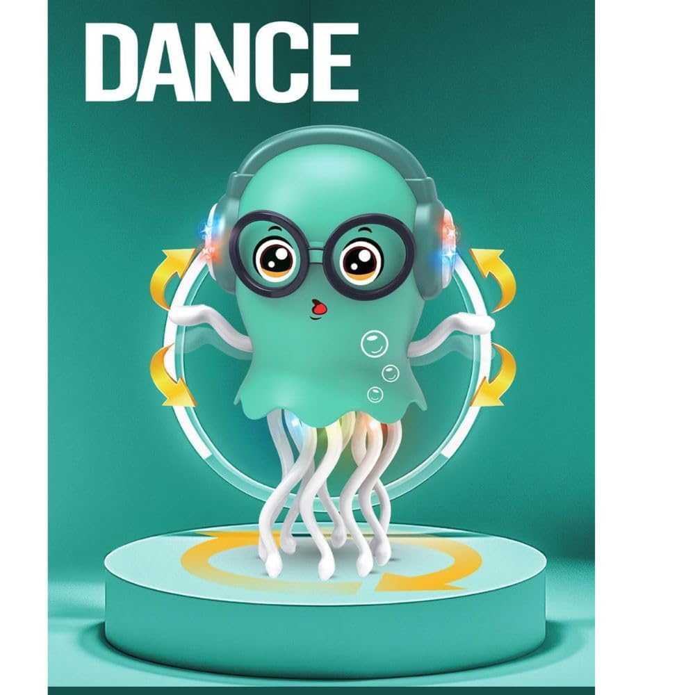 Dancing Jellyfish Baby Toy with Music, Lights & 360° Rotation – Colorful Crawling & Sensory Toy for Kids