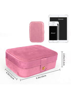 AROSSIM Small PU Leather Jewellery Box for Women | Portable Travel Jewellery Organizer for Rings, Earrings, Necklace, Bracelet & Pendant | Pink